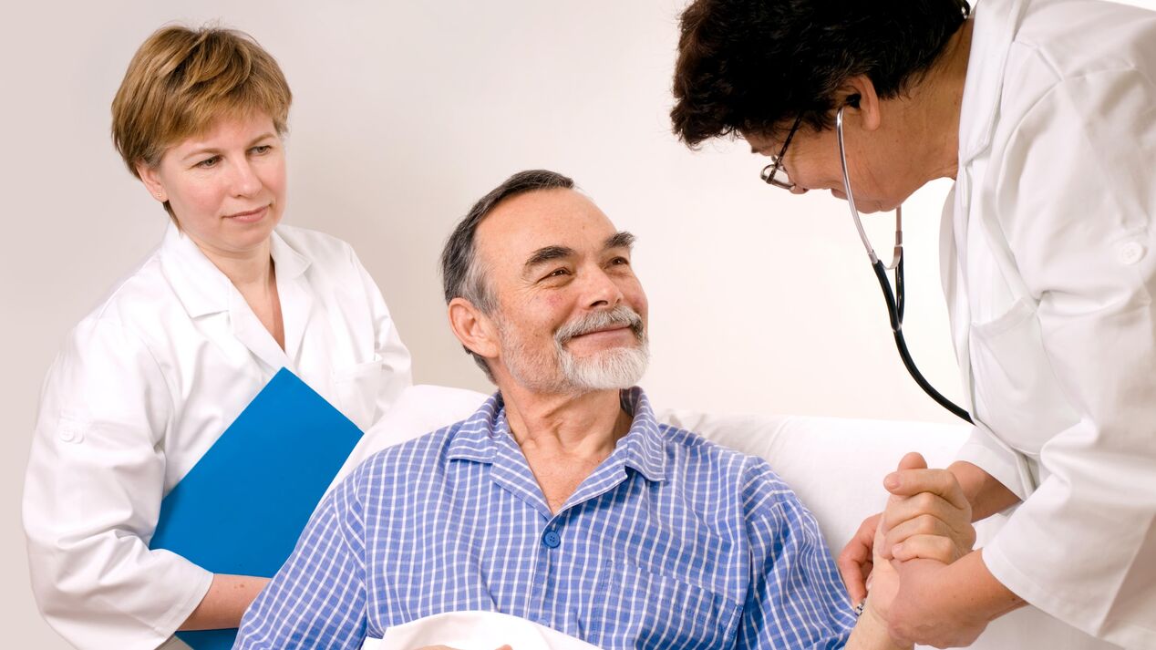 the doctor treats the patient for prostatitis